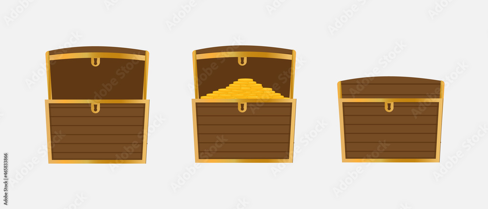 treasure chest. isolated on white background, Vector