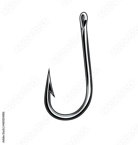 simple fishing fish hook chrome