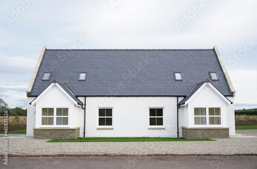 Luxury new house being built in rural countryside