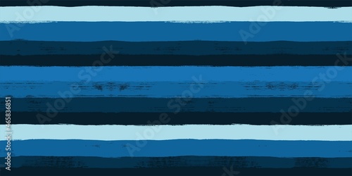 Hand drawn striped pattern, dark blue navy stripe seamless background, sea brush strokes. vector grunge stripes, nautical paintbrush line