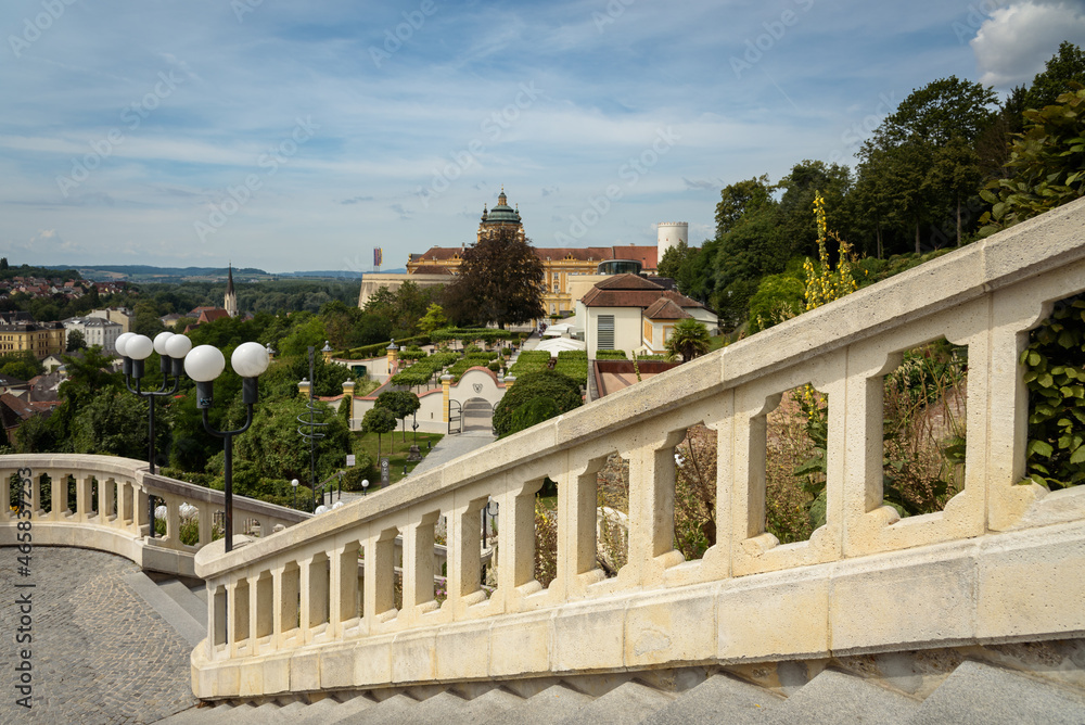 View of the town of Melk and the famous baroque Abbey, Austria