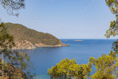 Seaside view from Lycian Way along Mediterranean coast Turkey. © umike_foto
