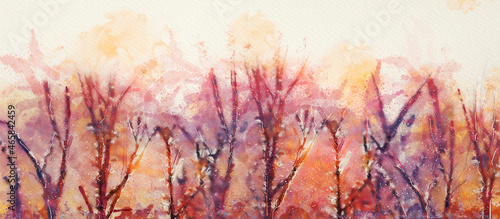 Fall colors. Watercolor design background..