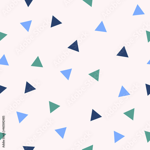 Geometric seamless pattern. Small triangles on a light background. Vector texture.