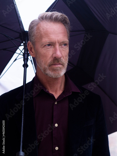 man with umbrella
