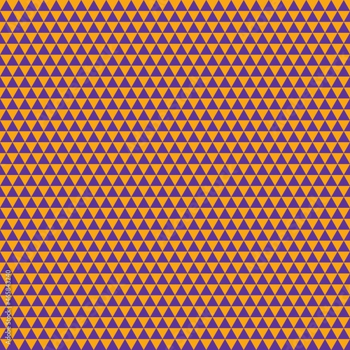 Purple and orange background. Triangle pattern. Geometrical simple image illustration. Seamless pattern. Triangle mosaic pattern vector background. Halloween pattern.