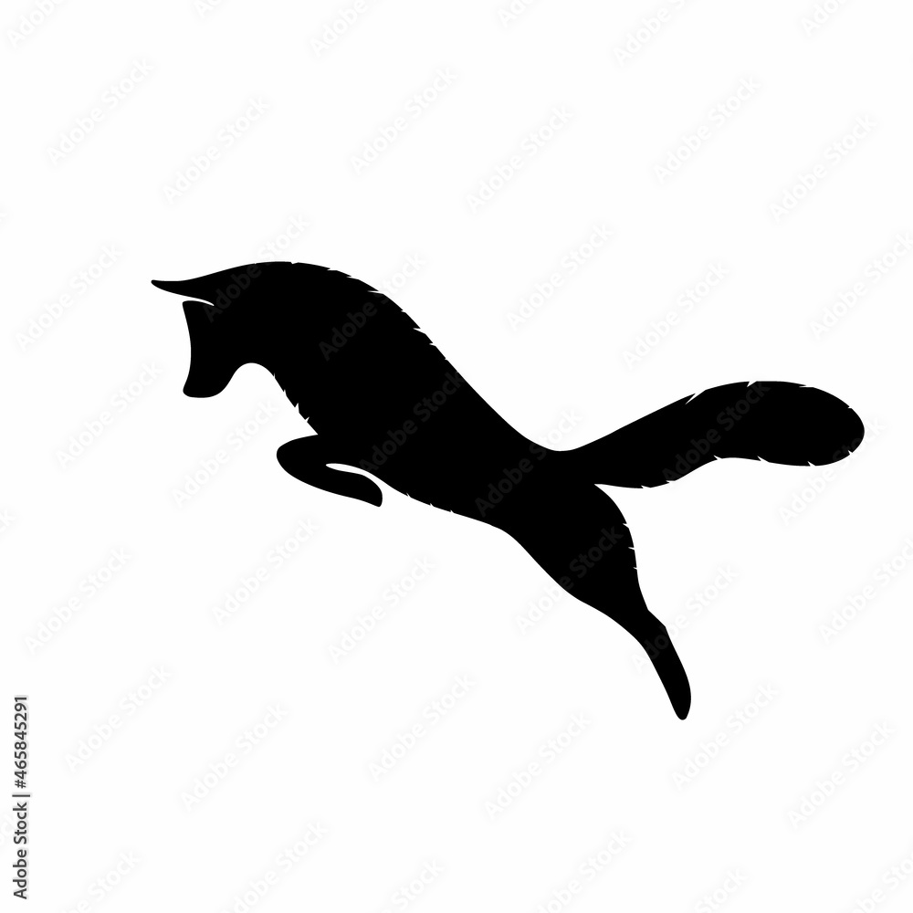 Silhouette of a fox in a jump Silhouette of a fox in a jump