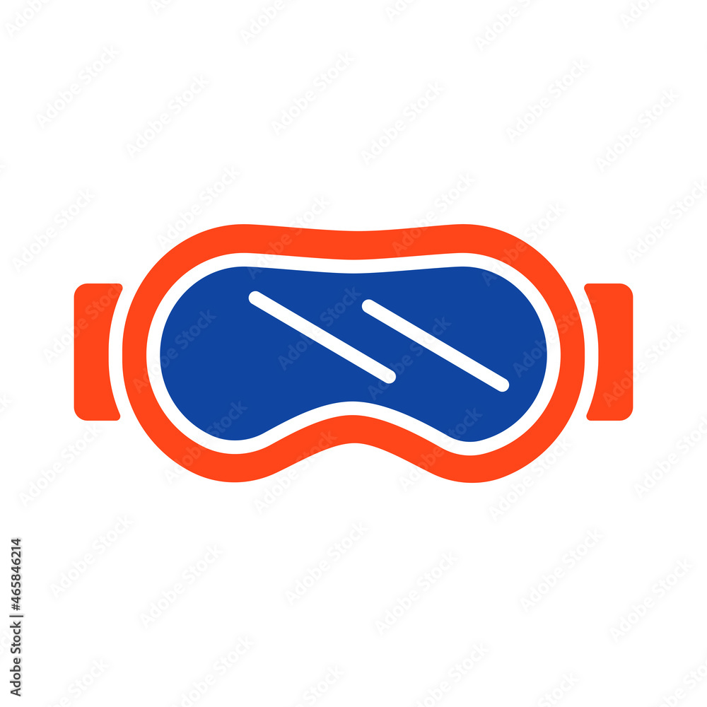 Classic snowboard ski goggles vector icon Classic snowboard ski goggles vector icon