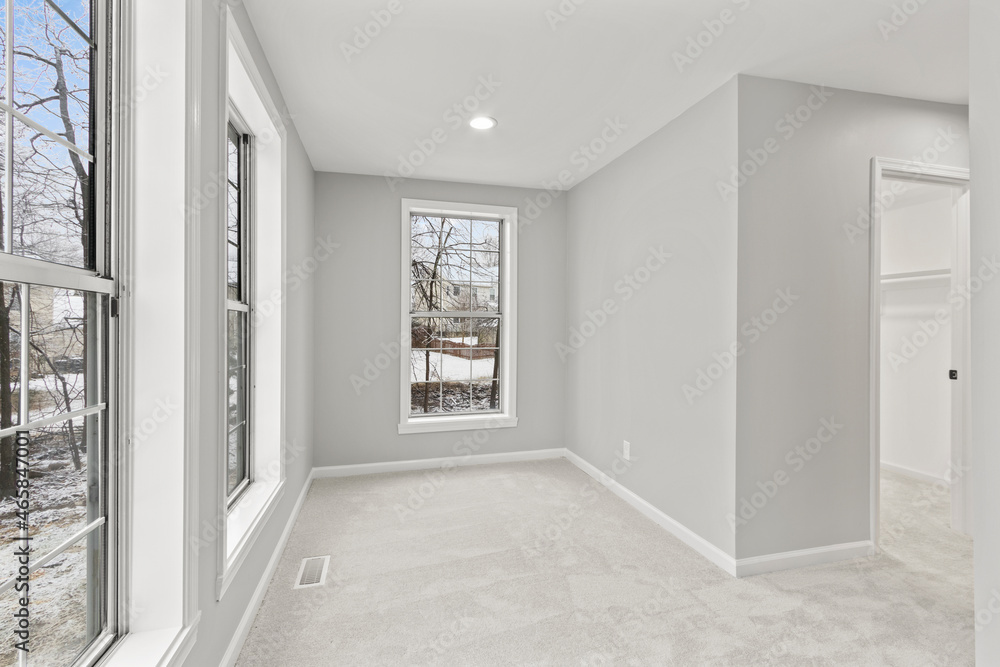 Fototapeta premium Luxury mansion huge closet with windows