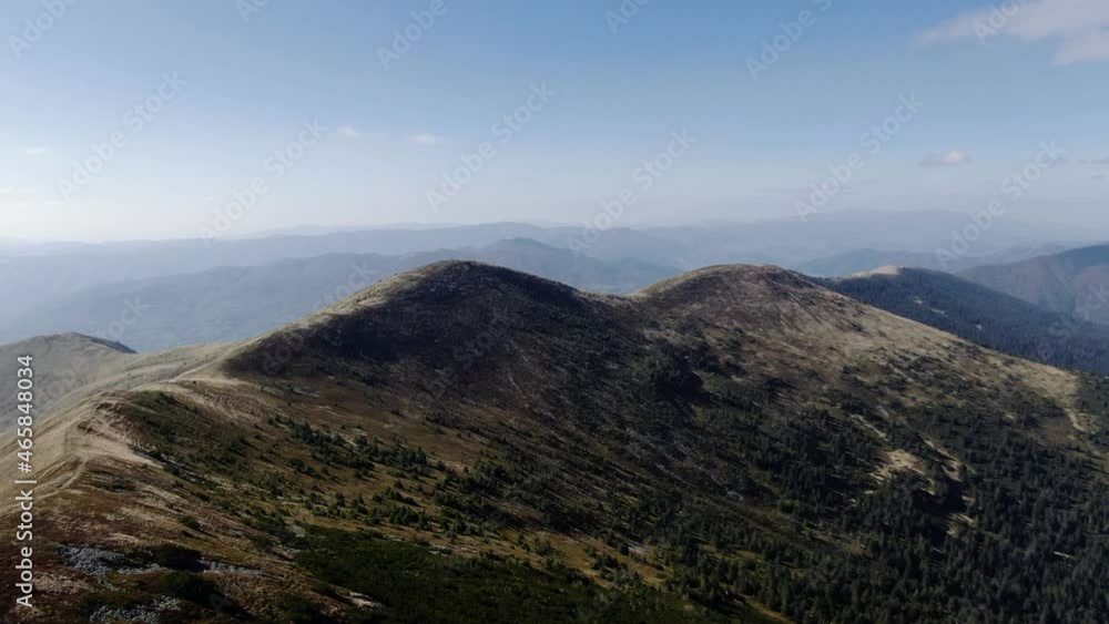 Carpathian mountains, aerial view in autumn, sunny weather. Carpathian mountains, aerial view in autumn, sunny weather.
