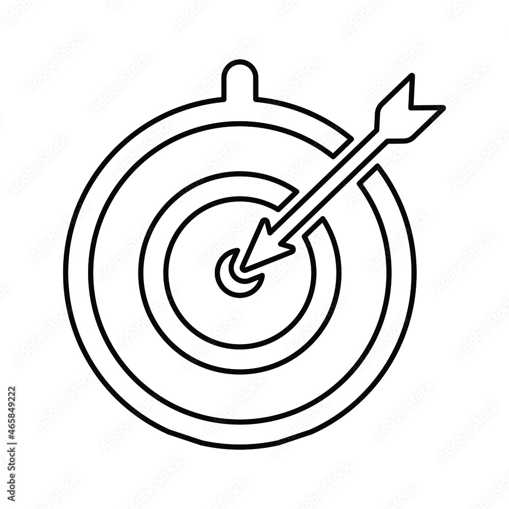 Target, aim, aspire, goal, plan, success line icon. Outline vector. Target, aim, aspire, goal, plan, success line icon. Outline vector.