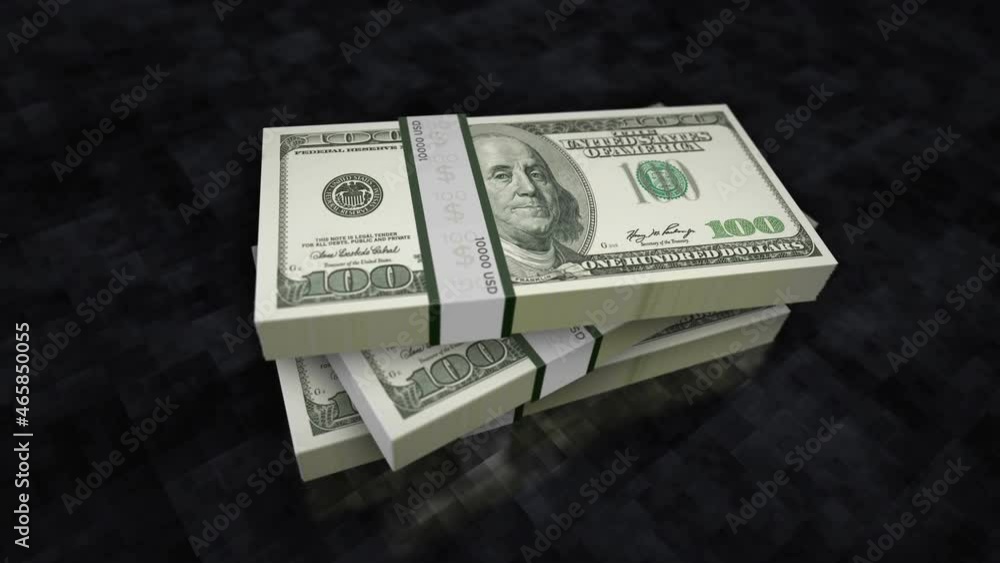 Dollar money pile pack. Concept background of economy, banking, business, crisis, recession, debt and finance in USA. 100 USD banknotes stacks animation. Dollar money pile pack. Concept background of economy, banking, business, crisis, recession, debt and finance in USA. 100 USD banknotes stacks animation.