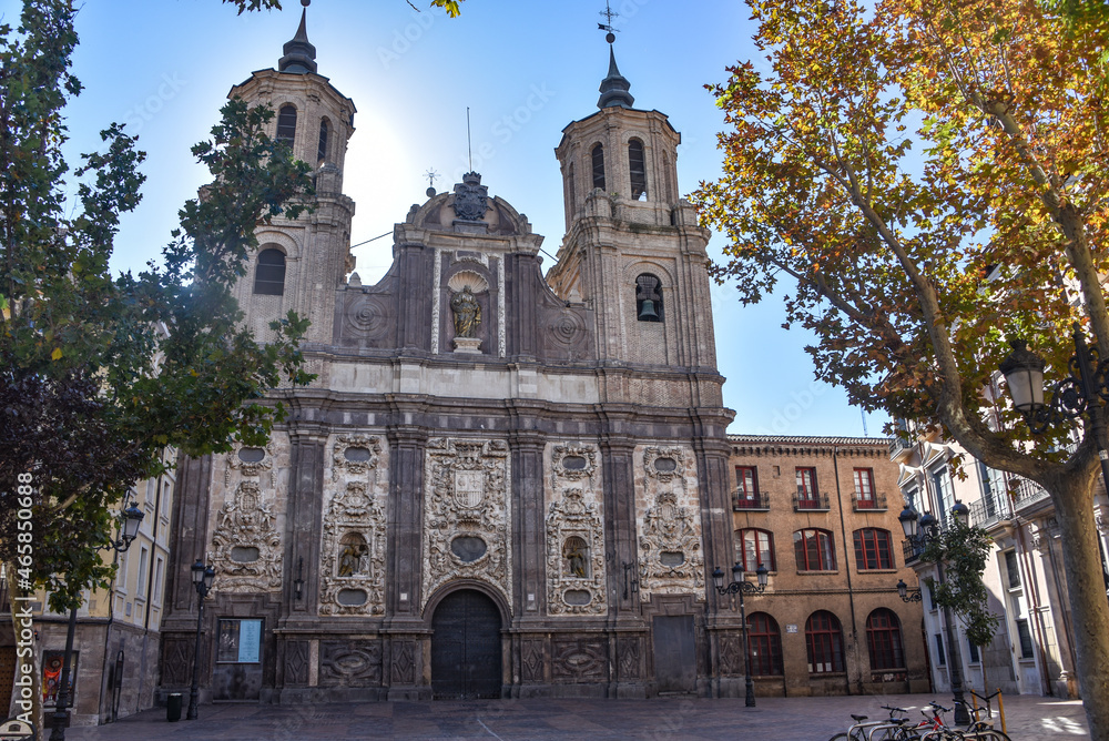 Zaragoza, Spain - 23 Oct, 2021: Church of Santa Isabel de Portugal in the Plaza del Justicia, Zaragoza