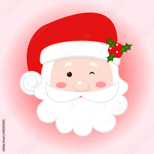 Cute Santa Claus winks