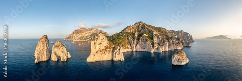 Capri island aerial panorama, Naples, Italy
