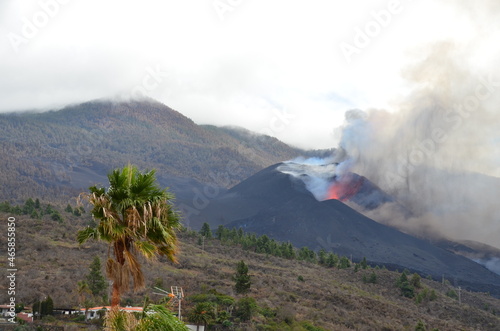 Volcán en erupción. La Palma, Islas Canarias