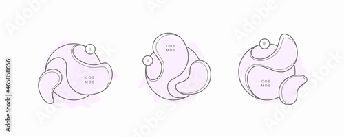 Set of round geometric shapes