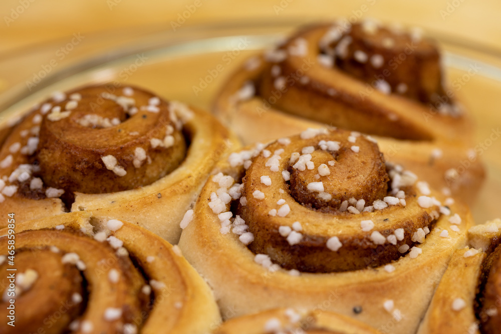 Delicious sweet pastries. Sweet cinnamon roll.