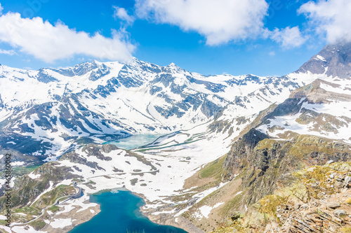 Amazing Alpine landscape with lakes in Gran Paradiso National Park  Piedmont Italy