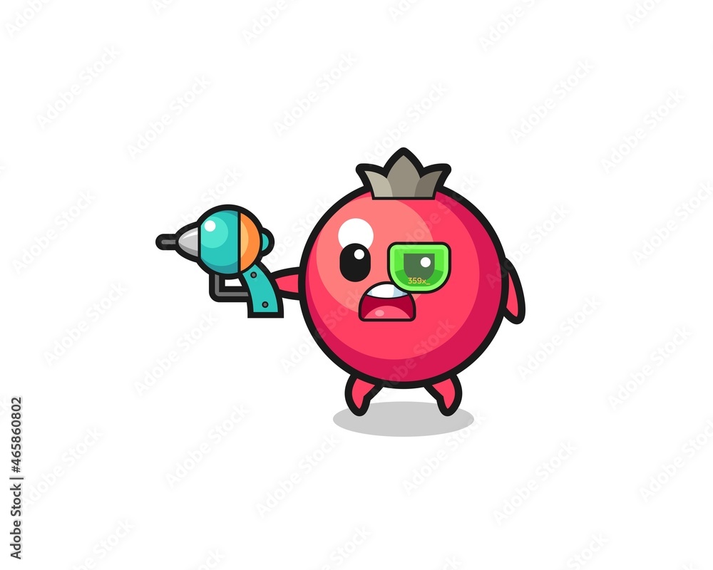 cute cranberry holding a future gun