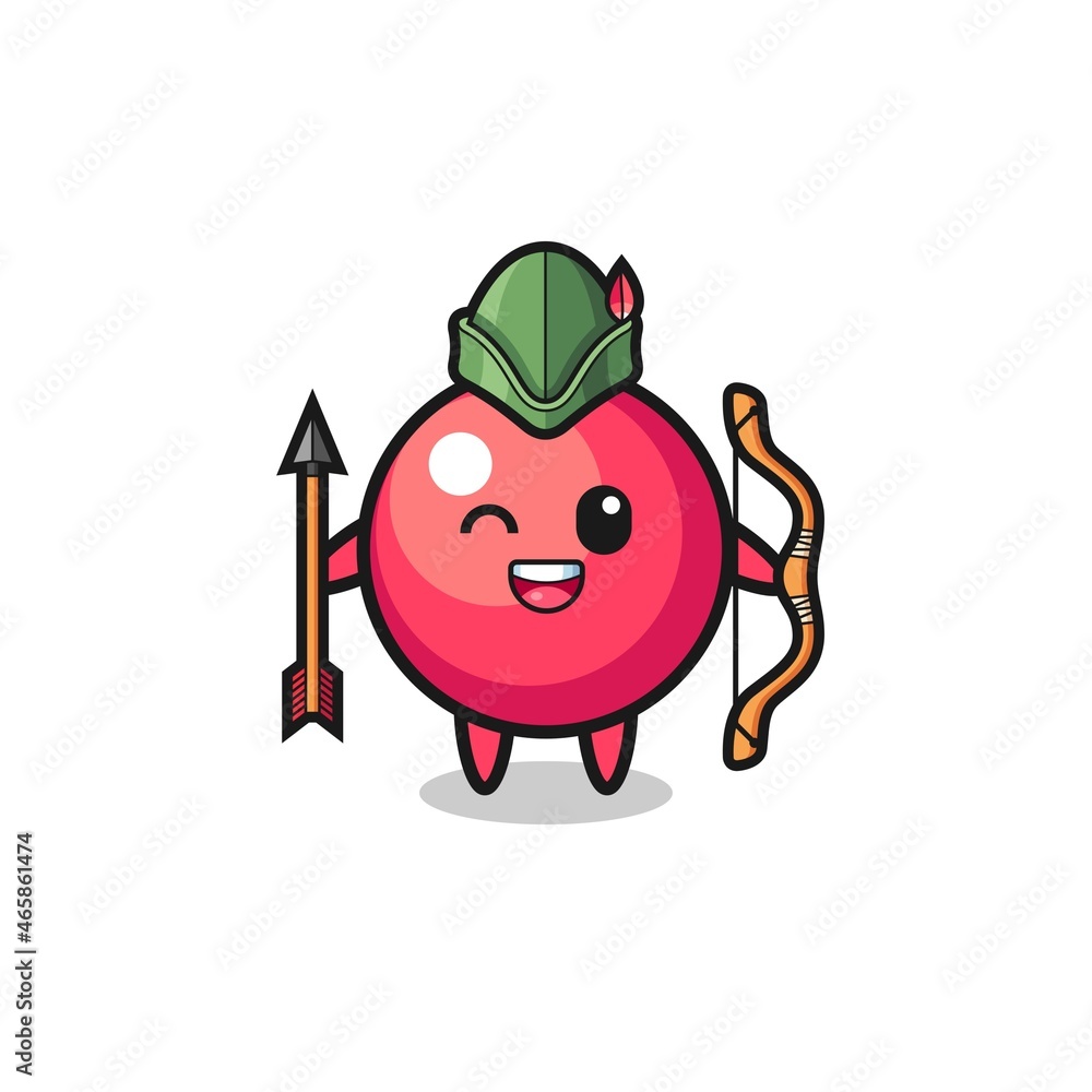 cranberry cartoon as medieval archer mascot cranberry cartoon as medieval archer mascot