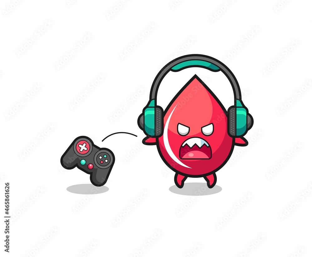 blood drop gamer mascot is angry blood drop gamer mascot is angry