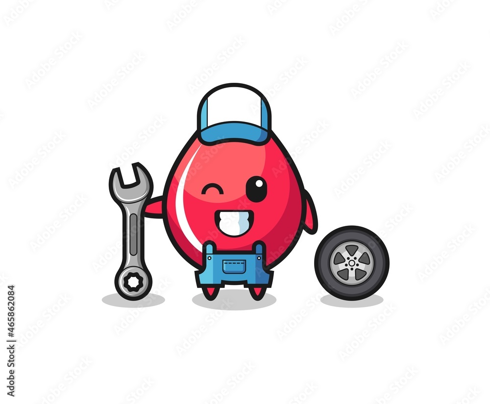 the blood drop character as a mechanic mascot the blood drop character as a mechanic mascot