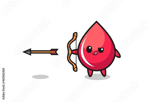 illustration of blood drop character doing archery