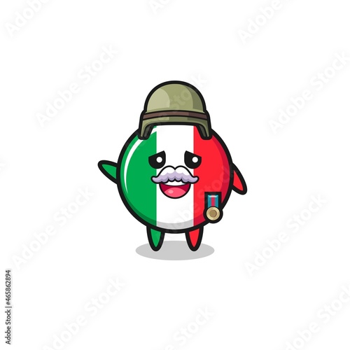 cute italy flag as veteran cartoon © heriyusuf