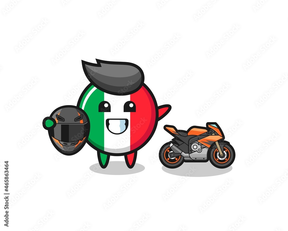 cute italy flag cartoon as a motorcycle racer cute italy flag cartoon as a motorcycle racer
