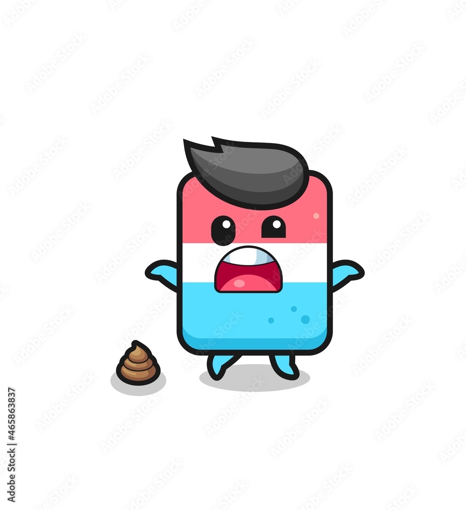 Fototapeta premium eraser earth surprised to meet poop