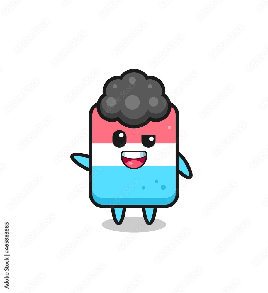 Fototapeta premium eraser character as the afro boy