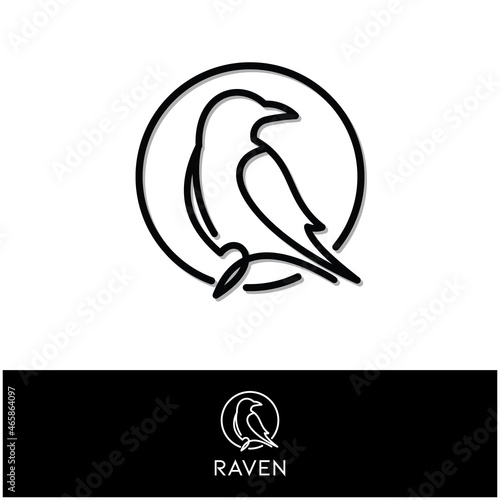 Raven line logo icon designs