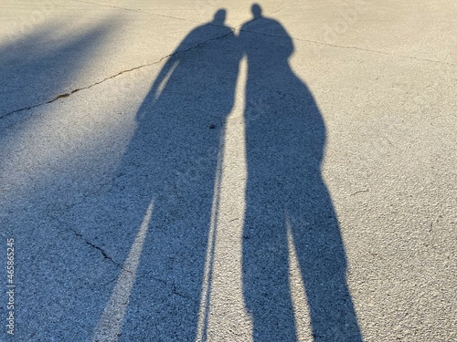 Silhouette of gay couple