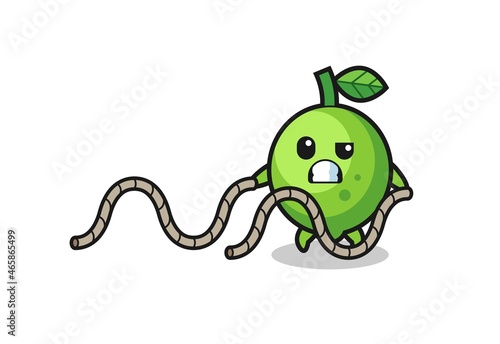 illustration of lime doing battle rope workout