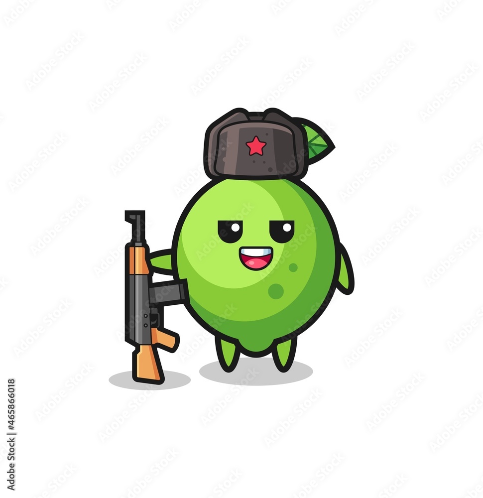 cute lime cartoon as Russian army cute lime cartoon as Russian army