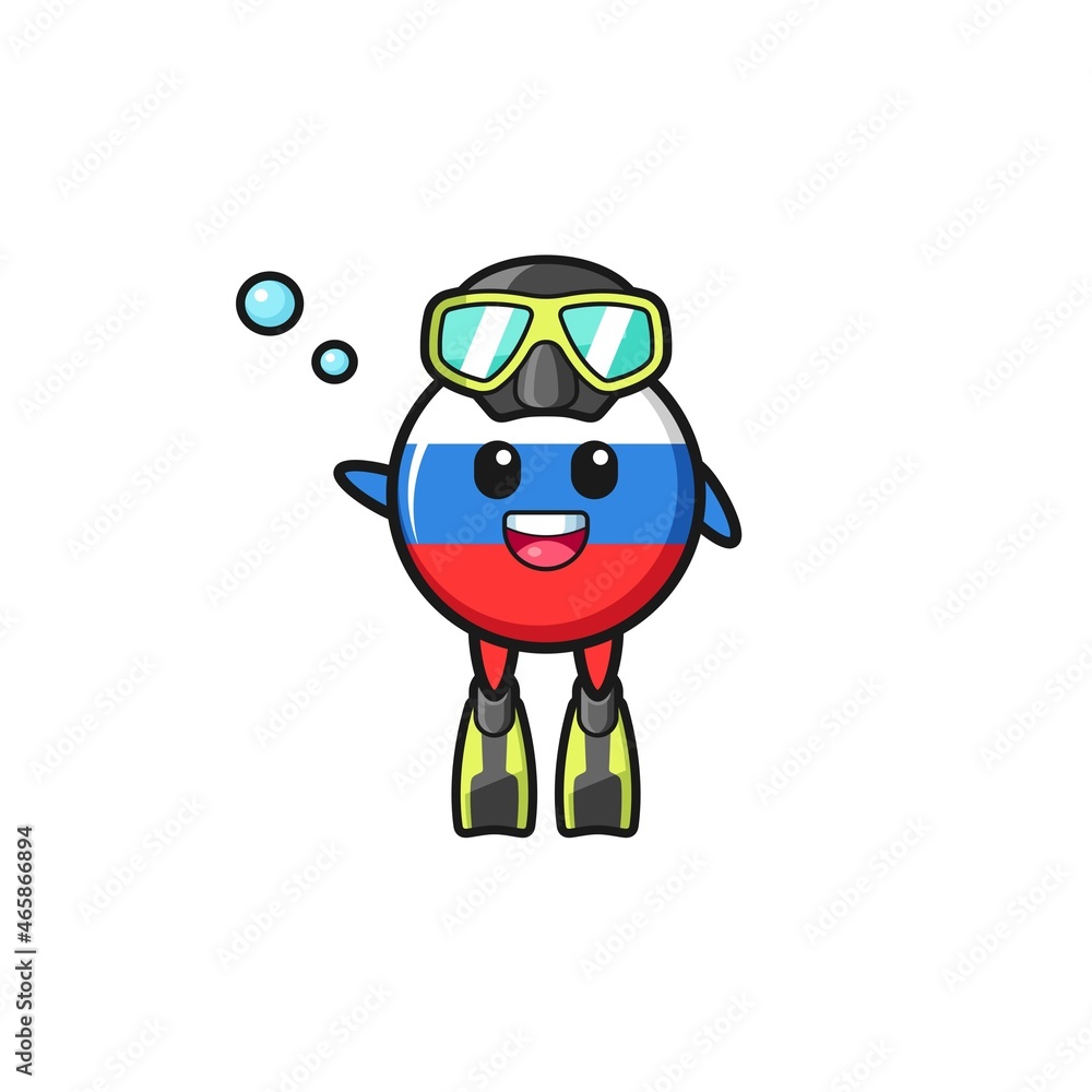 the russia flag diver cartoon character the russia flag diver cartoon character