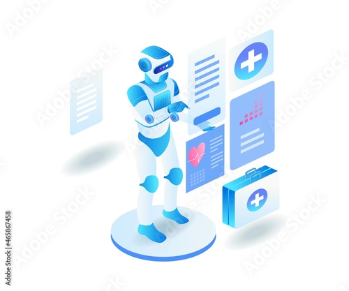 Robots help doctors analyze patient data in isometric design