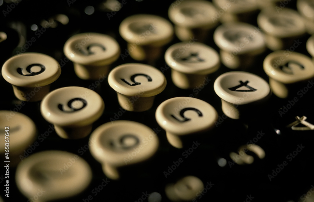 Antique Adding Machine Keys Close-up Antique Adding Machine Keys Close-up