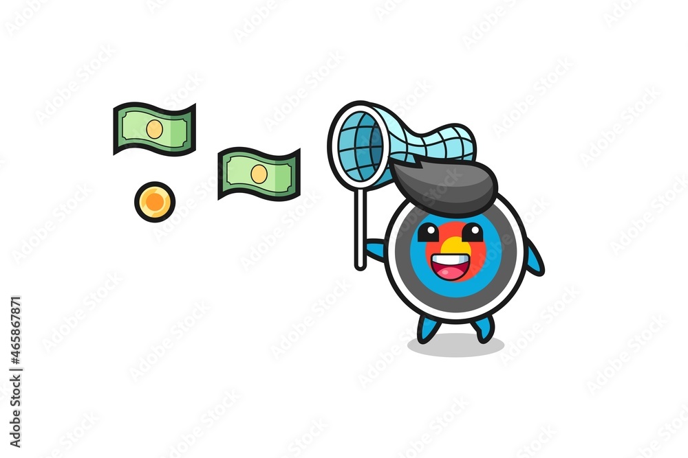 illustration of the target archery catching flying money illustration of the target archery catching flying money