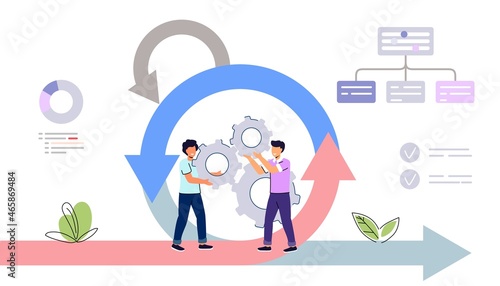 Agile development methodology business concept Agile life cycle for software development diagram Effective teamwork for project sprint Adaptive programming rule cycle and process managing strategy