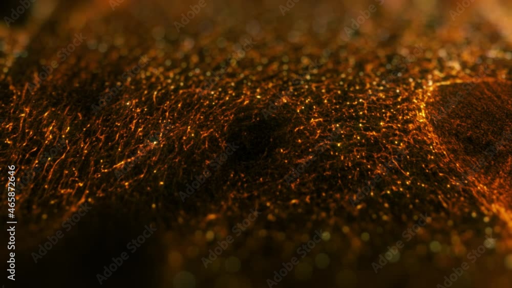 Gold particles floating in liquid on black background. Abstract motion background shining, magical particles with bokeh. Seamless 4K loop Gold particles floating in liquid on black background. Abstract motion background shining, magical particles with bokeh. Seamless 4K loop