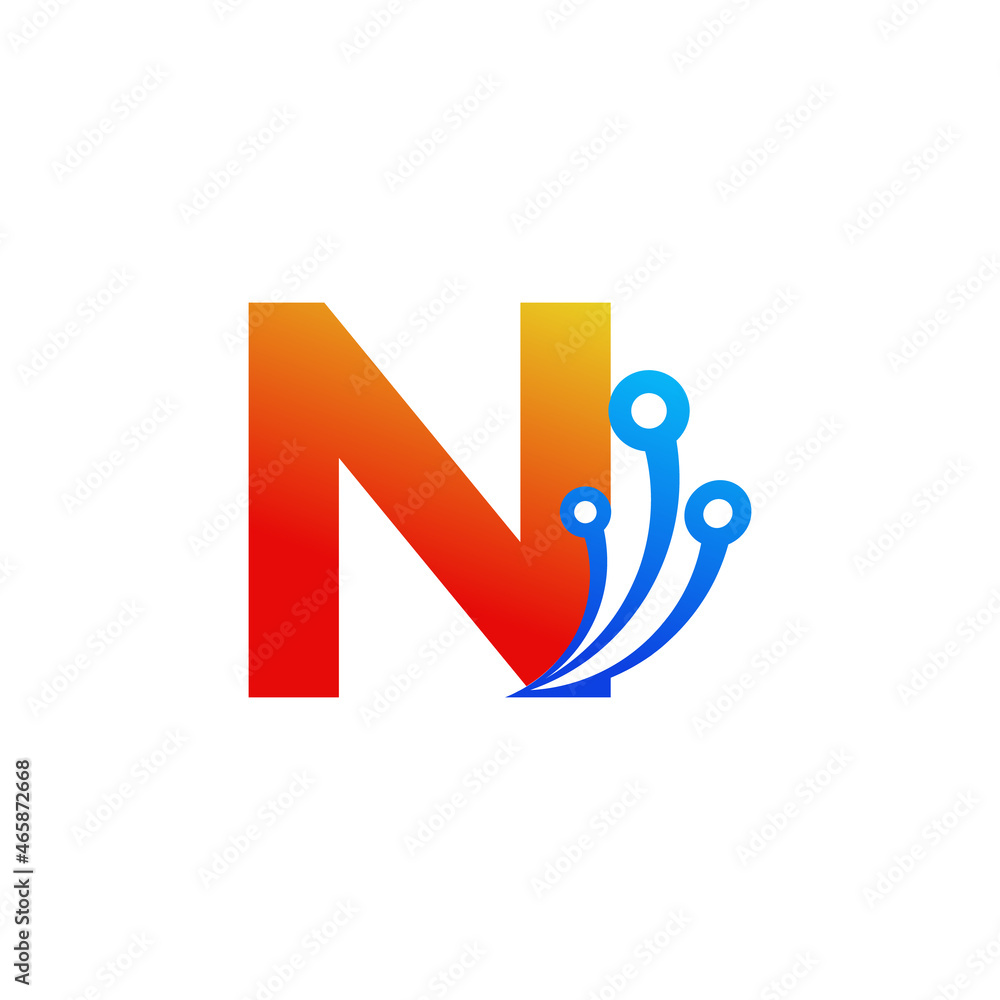 Initial Letter N Technology Logo Design Template Element Initial Letter N Technology Logo Design Template Element