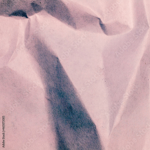 Realistic pencil drawing of crumpled paper close-up with reddish and pink pencils