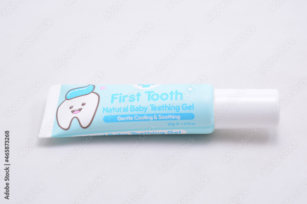 First tooth natural baby teething gel in Manila, Philippines Stock Photo Adobe Stock