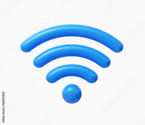 3D Realistic Wireless network vector illustration