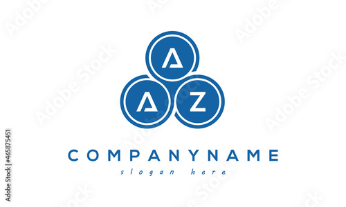 AAZ three letters creative circle logo design with blue photo