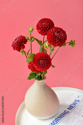 Vase with beautiful dahlias...