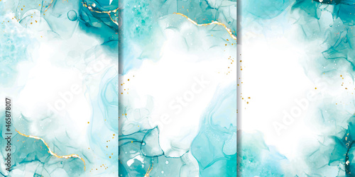 Set of Hand Painted Abstract Watercolor Background Design