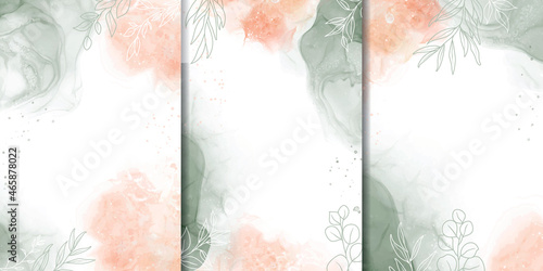 Set of Hand Painted Abstract Watercolor Background Design